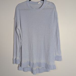 L Others Follow Light Blue Thermal Tunic Top